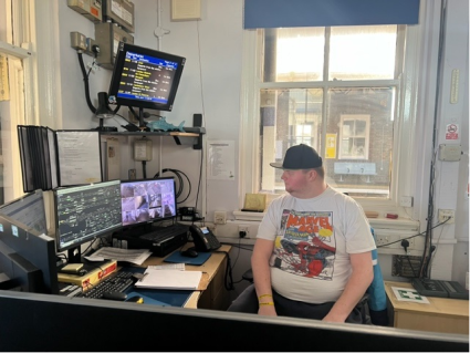 A person in a train control room