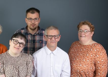 A group of four people