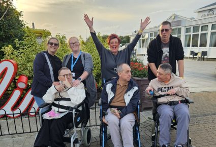 A group of people celebrating