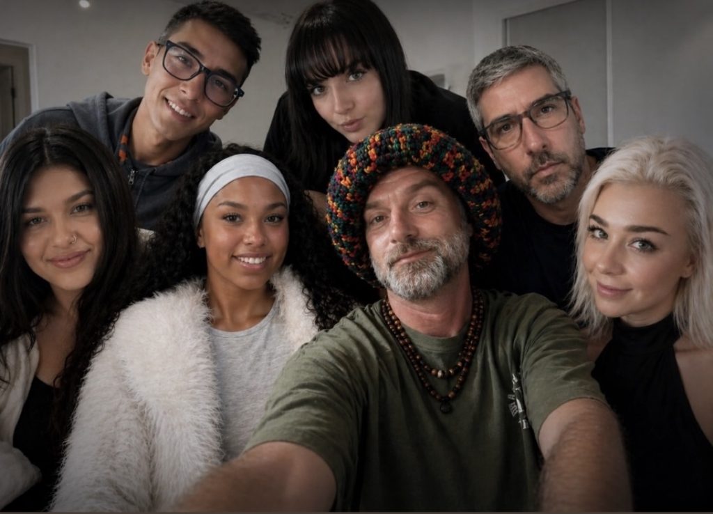 7 people take a selfie